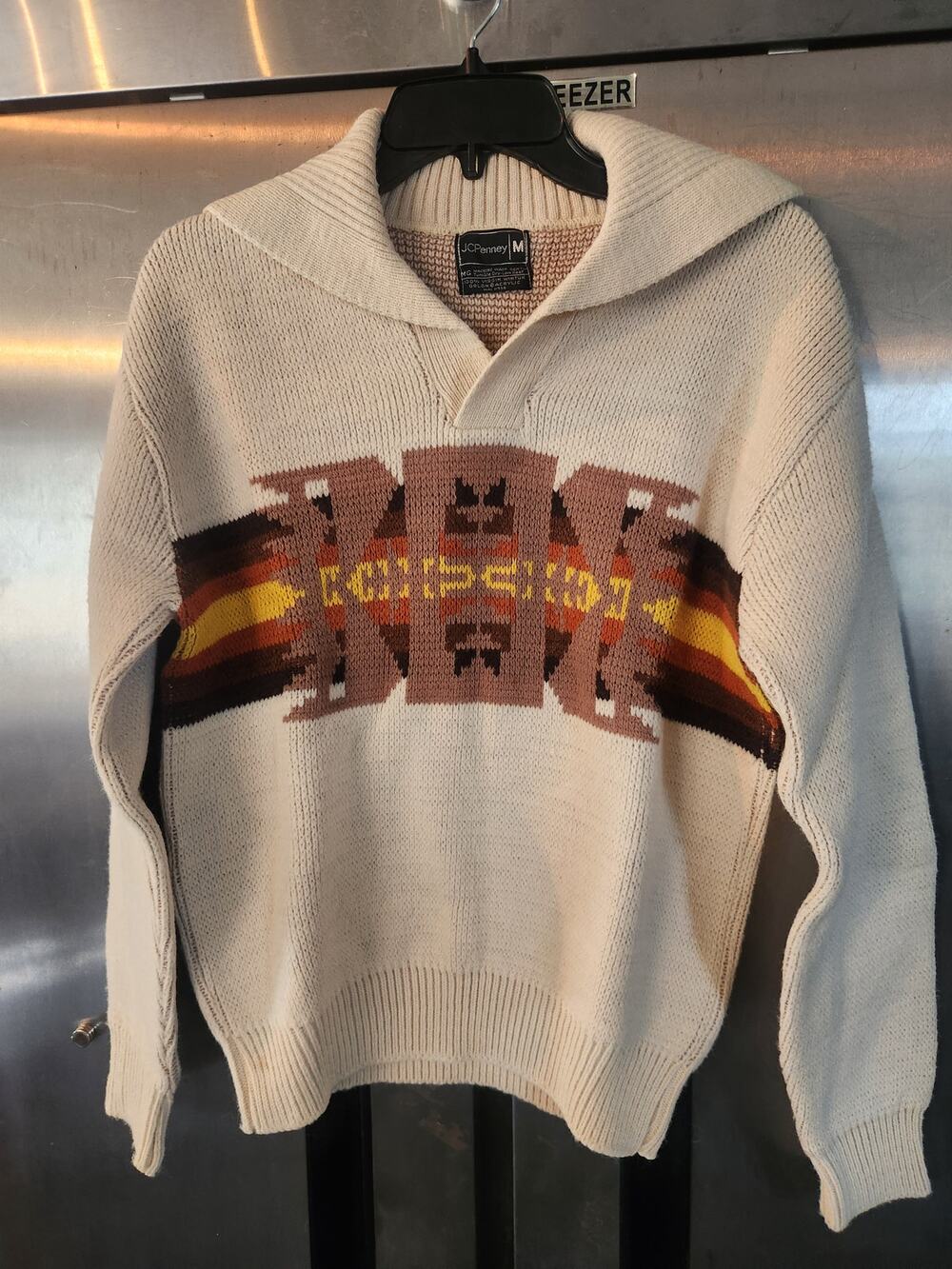Vintage JCPenney Southwestern Aztec Pattern Acrylic Sweater Men's Size Medium